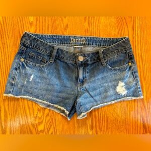 Decree distressed 100% cotton cutoff blue jean shorts